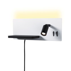 LED nástěnné svítidlo Serra USB C 2700K / 230V 5,5 / 1x2,6W stmívatelné bílá mat/černá mat - PAULMANN