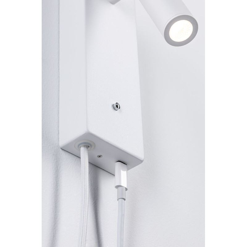 LED nástěnné svítidlo 3-krokové-stmívatelné Hulda USB C 3000K 230V 2,5W stmívatelné bílá mat - PAULMANN