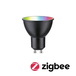 Standard 230V Smart Home Zigbee 3.0 LED reflektor GU10 4,8W RGBW+ stmívatelné černá mat - PAULMANN