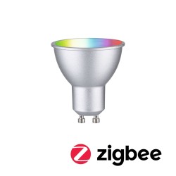 Standard 230V Smart Home Zigbee 3.0 LED reflektor GU10 4,8W RGBW+ stmívatelné matný chrom - PAULMANN