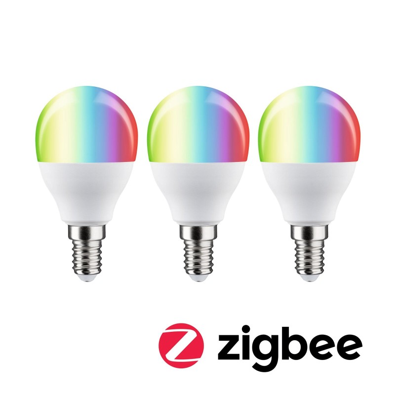 Standard 230V Smart Home Zigbee 3.0 LED kapka E14 3x5W RGBW+ stmívatelné mat - PAULMANN