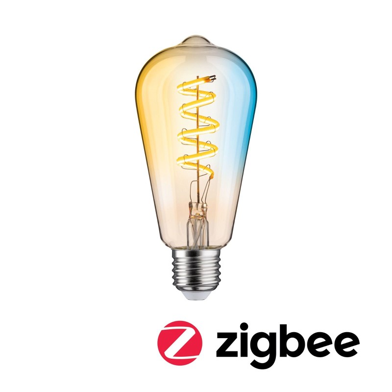 Filament 230V Smart Home Zigbee 3.0 LED žárovka ST64 E27 7,5W měnitelná bílá stmívatelné zlatá - PAULMANN