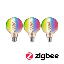 Filament 230V Smart Home Zigbee 3.0 LED Globe G95 E27 3x6,3W RGBW+ stmívatelné zlatá - PAULMANN
