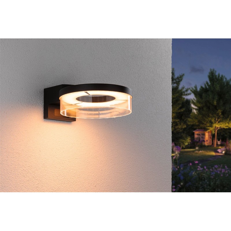 LED venkovní nástěnné svítidlo Smart Home Zigbee 3.0 Capea pohybové čidlo neláká hmyz IP44 231mm CCT 12,5W 230V antraci