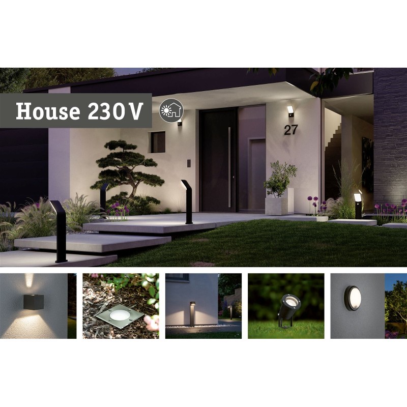 LED venkovní nástěnné svítidlo Smart Home Zigbee 3.0 Skyla pohybové čidlo neláká hmyz IP44 226x164mm CCT 10W 230V antra