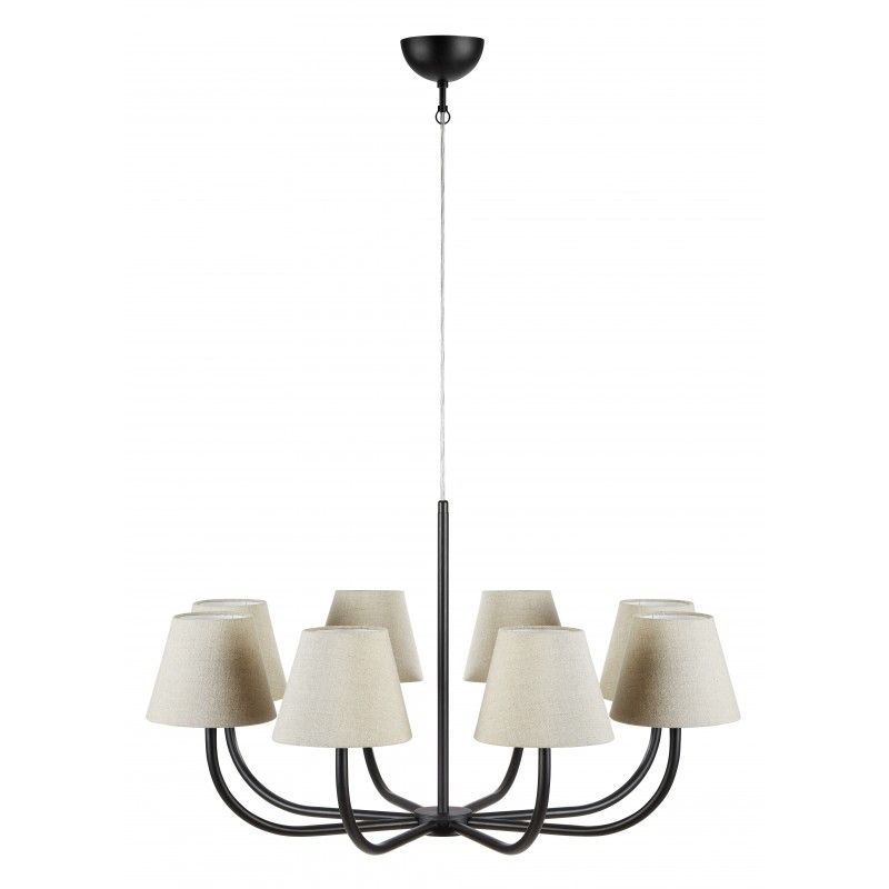 COZY Żyrandol 8L Czarna/Beige