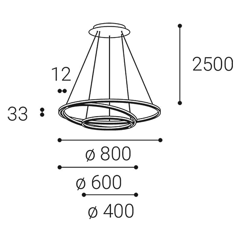 LED2 CIRCLE 3 P-Z, W DALI/PUSH DIM 136W 3000K/4000K 3271151D