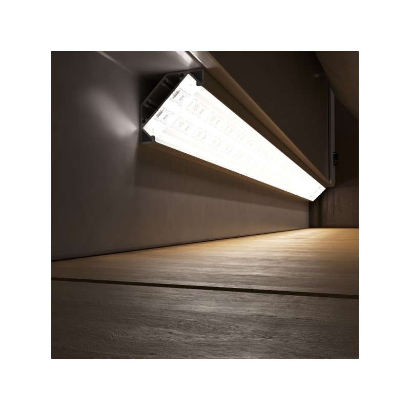 RENDL LED PROFILE J prisadený 1m eloxovaný hliník/matný akrylát  R14095