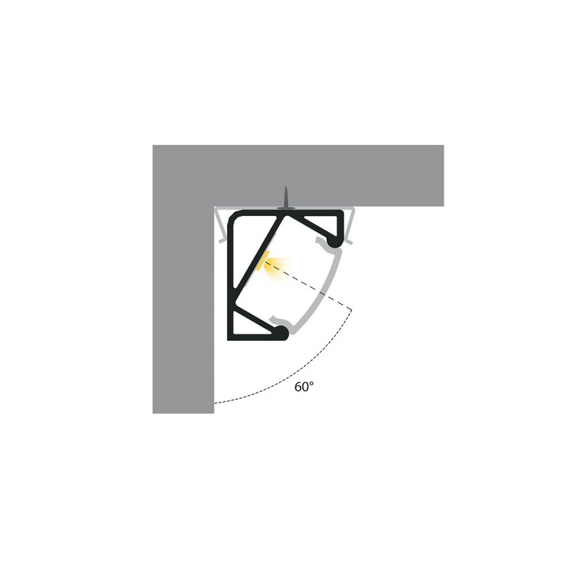 RENDL LED PROFILE I 30/60 prisadený 1m eloxovaný hliník/matný akrylát  R14092