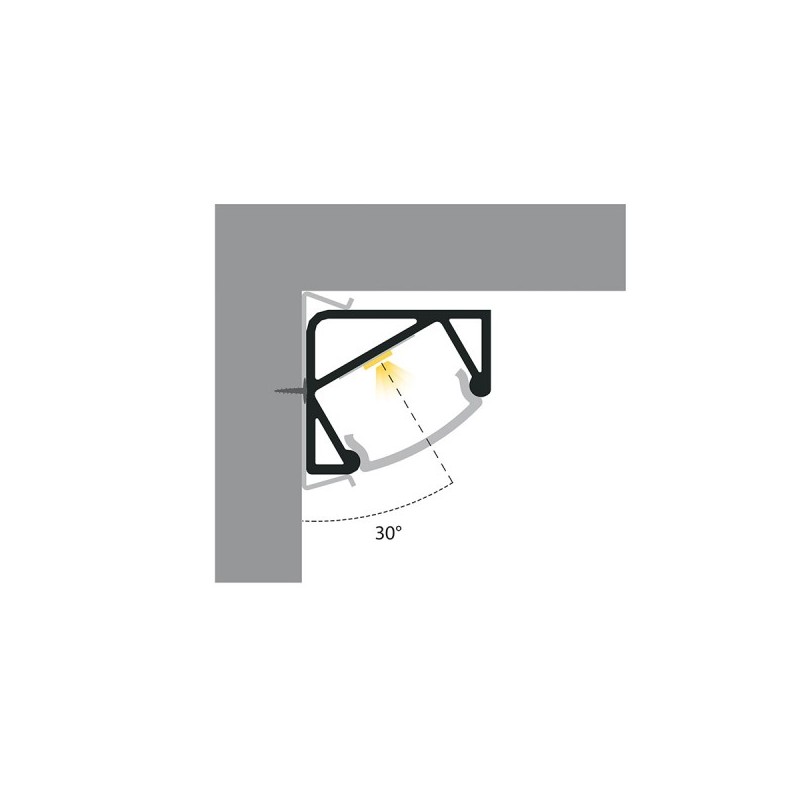 RENDL LED PROFILE I 30/60 prisadený 1m eloxovaný hliník/matný akrylát  R14092