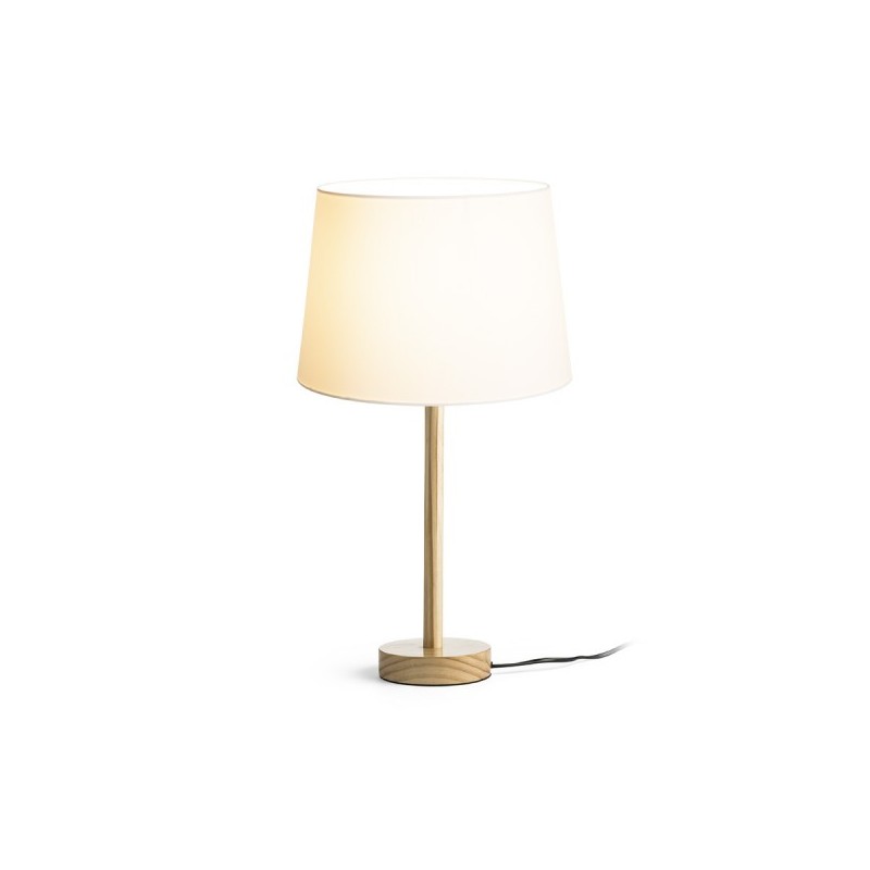 RENDL MAUI/AMBITUS 30 stolná Polycotton biela/drevo 230V LED E27 11W R14035