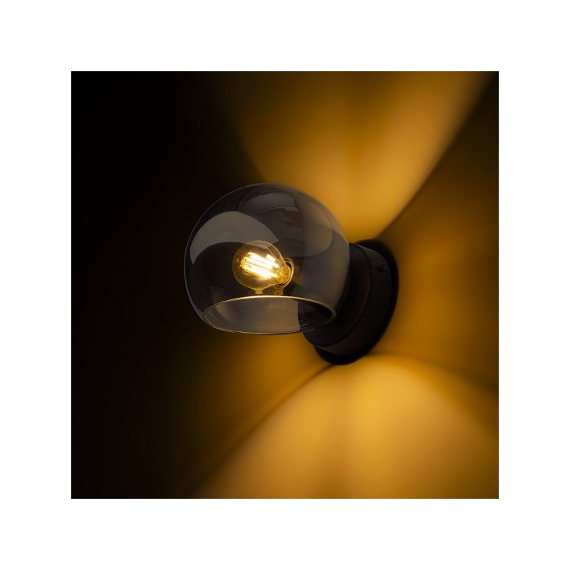 RENDL SOLARIS prisadená dymové sklo/čierna 230V LED E14 7W R13996