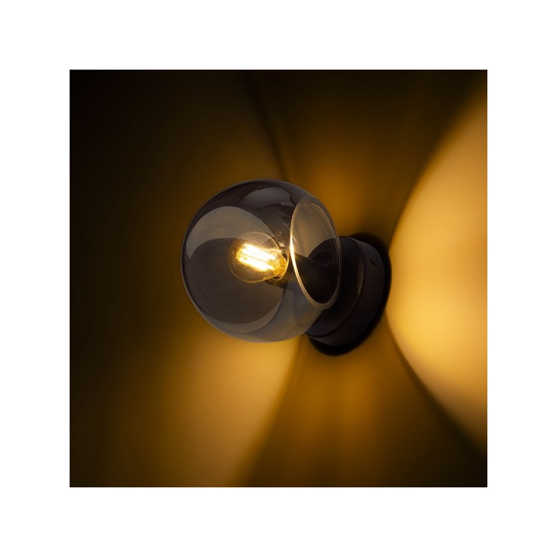 RENDL SOLARIS prisadená dymové sklo/čierna 230V LED E14 7W R13996