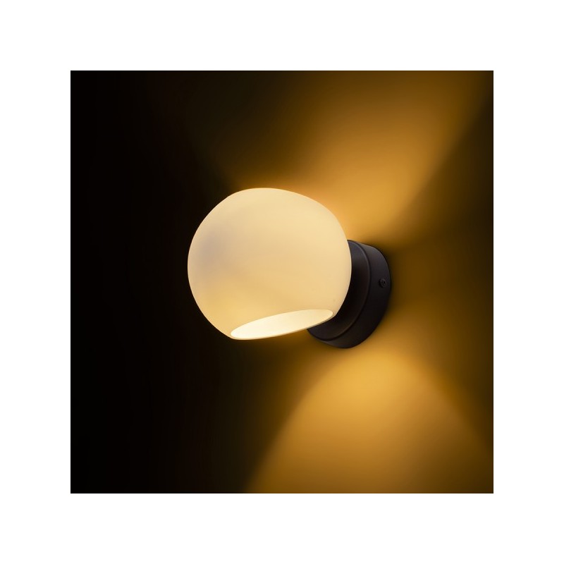 RENDL SOLARIS prisadená mliečne sklo/čierna 230V LED E14 7W R13995