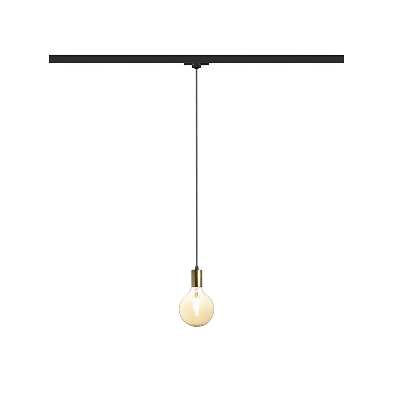 RENDL ARAQ pre trojokruh. lištu závesná česaná mosadz/čierna 230V E27 42W R13979