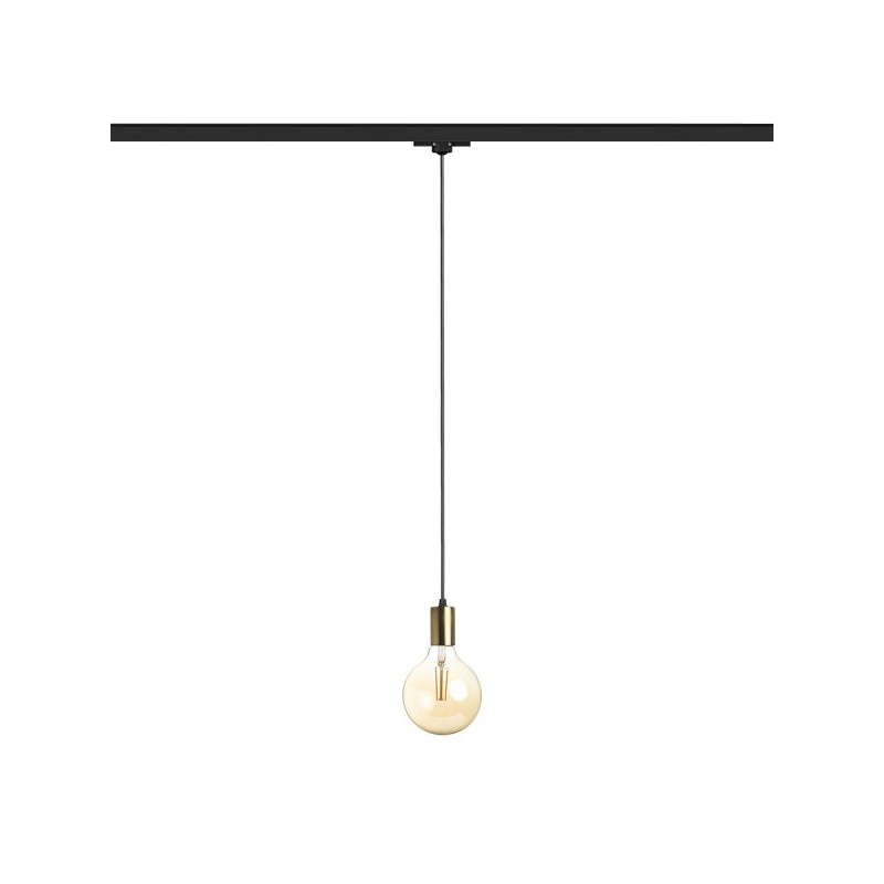 RENDL ARAQ pre trojokruh. lištu závesná česaná mosadz/čierna 230V E27 42W R13979