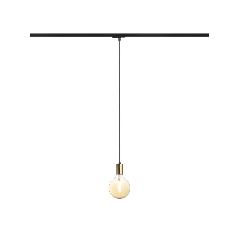 RENDL ARAQ pre jednookr. lištu závesná česaná mosadz/čierna 230V E27 42W R13978