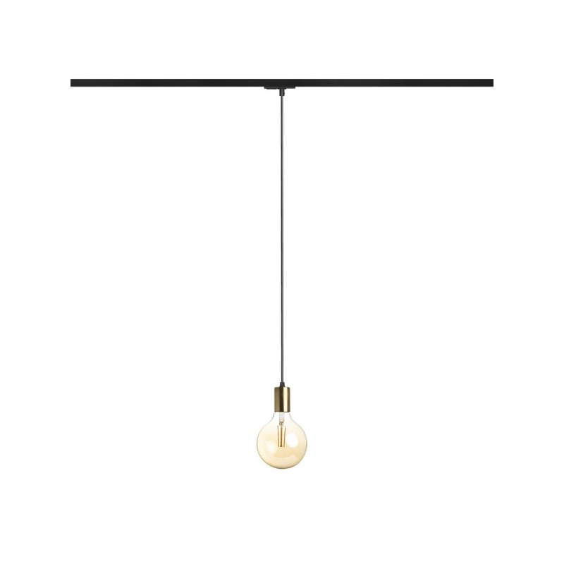 RENDL ARAQ pre jednookr. lištu závesná česaná mosadz/čierna 230V E27 42W R13978