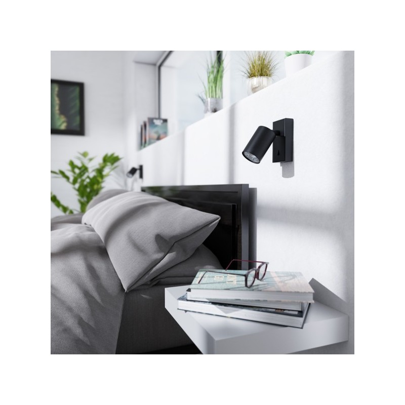 RENDL DUDE nástenná čierna 230V LED GU10 9W R13925