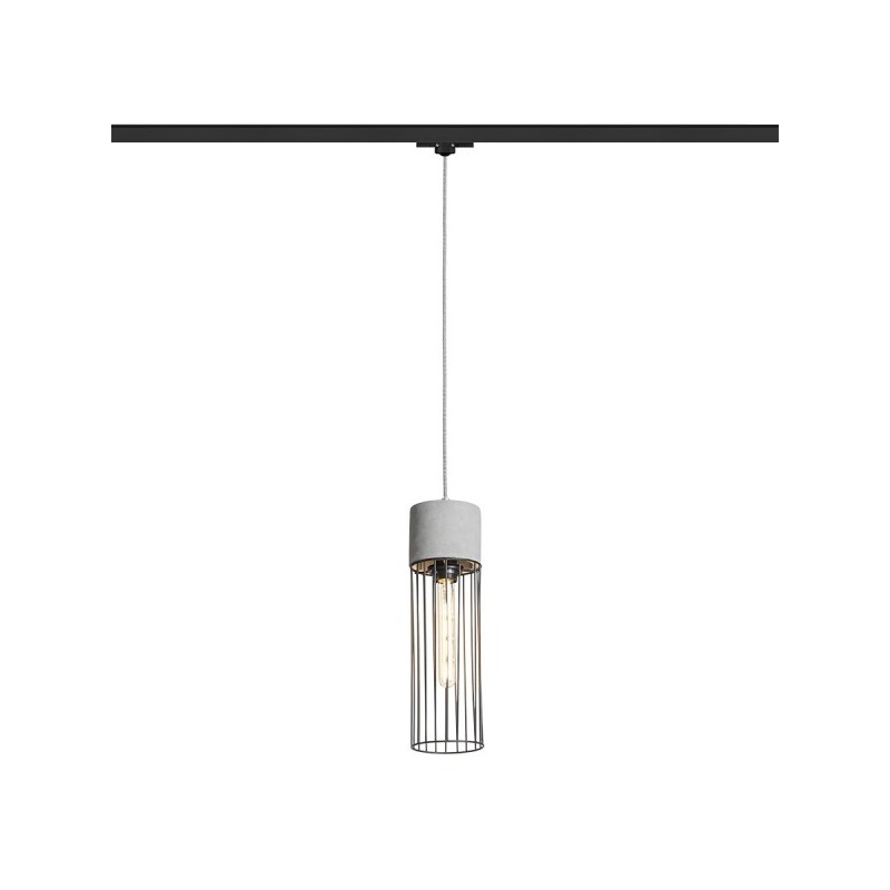 RENDL BURTON pre trojokruh. lištu betón/čierna 230V E27 42W R13816