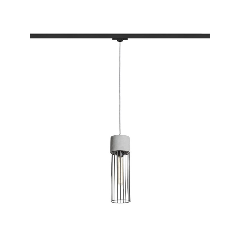 RENDL BURTON pre trojokruh. lištu betón/čierna 230V E27 42W R13816