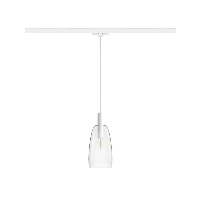 RENDL BELLINI pre trojokruh. lištu biela číre sklo 230V E14 15W R13814