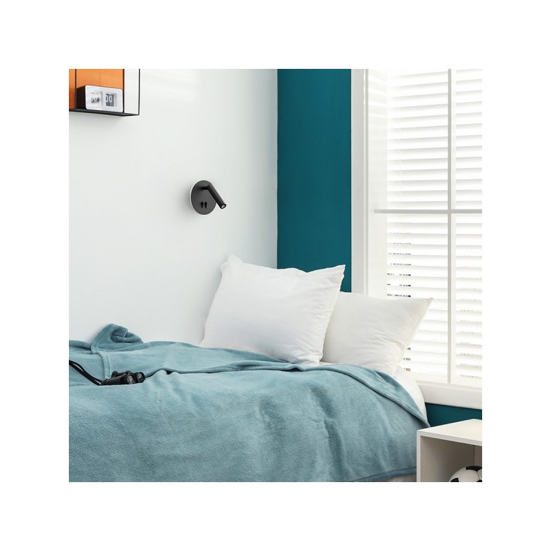 RENDL THALIA nástenná čierna satinovaný akrylát 230V LED 6+3W 3000K R13765