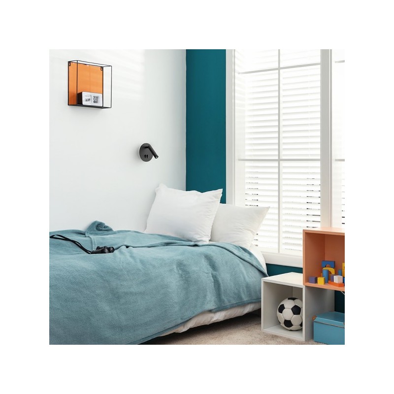 RENDL THALIA nástenná čierna satinovaný akrylát 230V LED 6+3W 3000K R13765