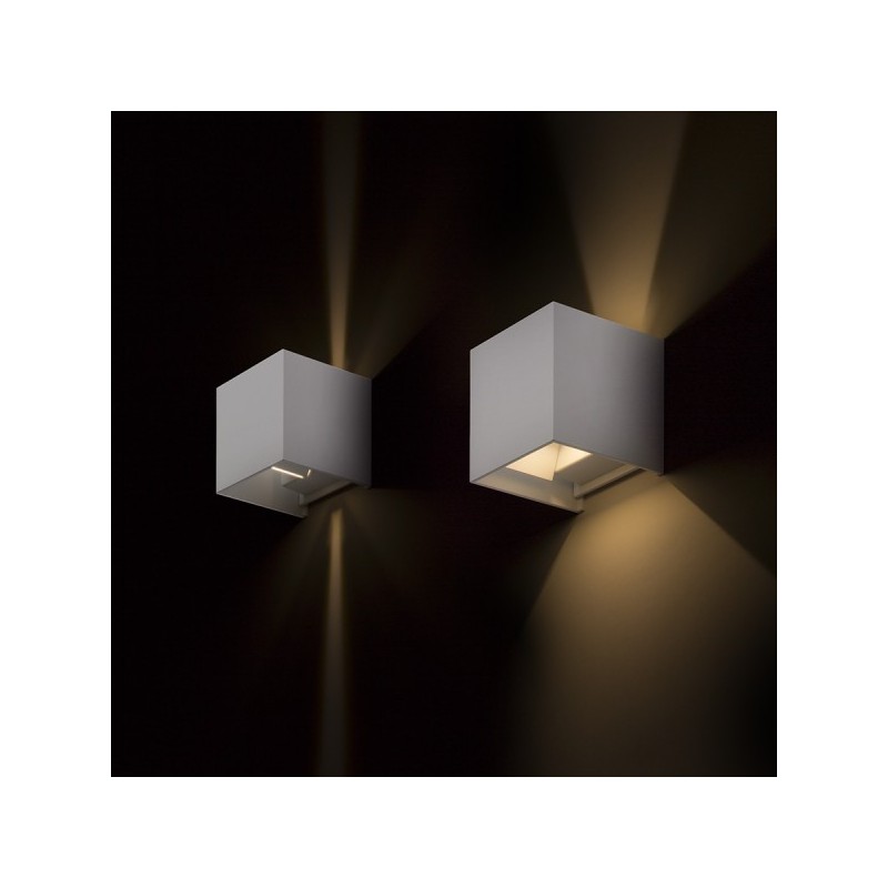 RENDL TITO SQ DIMM nástenná biela  230V LED 2x3W IP65  3000K R13738