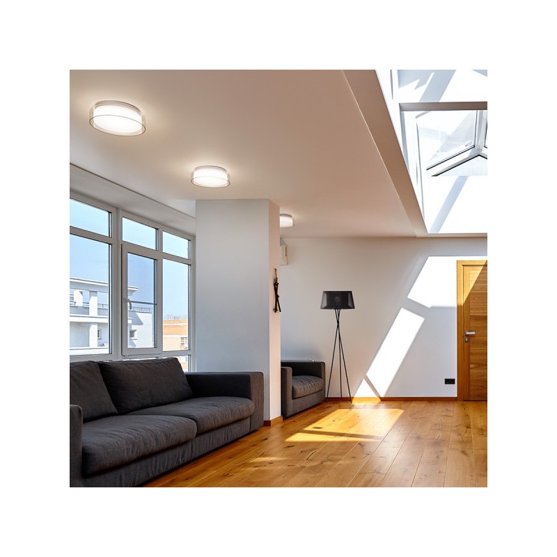 RENDL VENICE LED 30 stropná číre sklo/opálové sklo/chróm 230V LED 12W IP44 3000K R13685