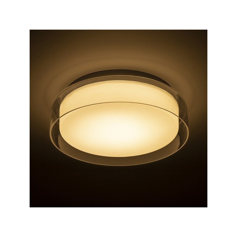 RENDL VENICE LED 30 stropná číre sklo/opálové sklo/chróm 230V LED 12W IP44 3000K R13685