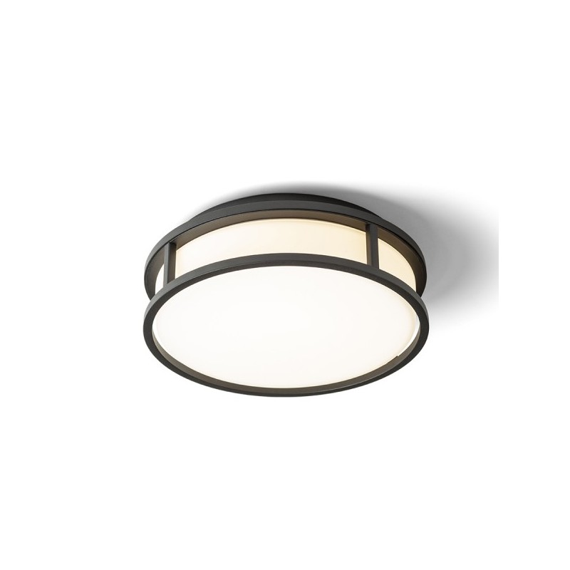 RENDL GRANDE LED 25 stropná opálové sklo/čierna 230V LED 12W IP44 3000K R13677