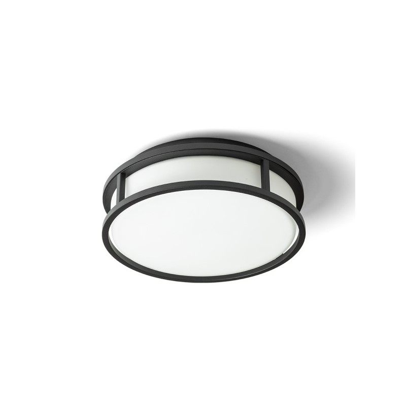 RENDL GRANDE LED 25 stropná opálové sklo/čierna 230V LED 12W IP44 3000K R13677