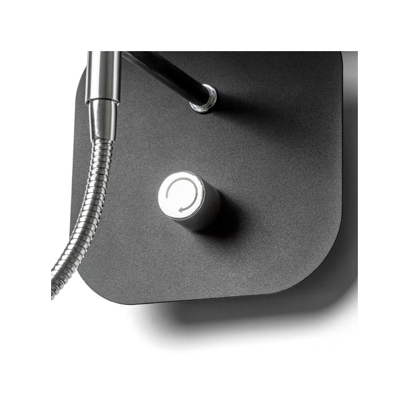 RENDL PERTH nástenná s LED bodovkou čierna/čierna chróm 230V E14 LED 15+3W 30°  3000K R13662