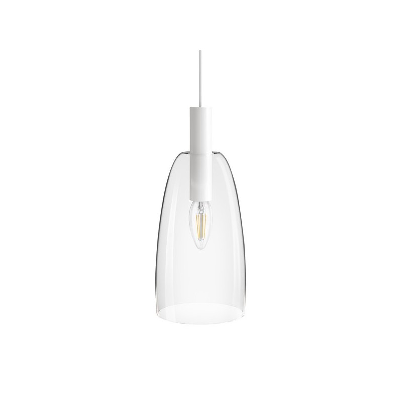 RENDL BELLINI L E14 závesná biela číre sklo 230V E14 15W R13658