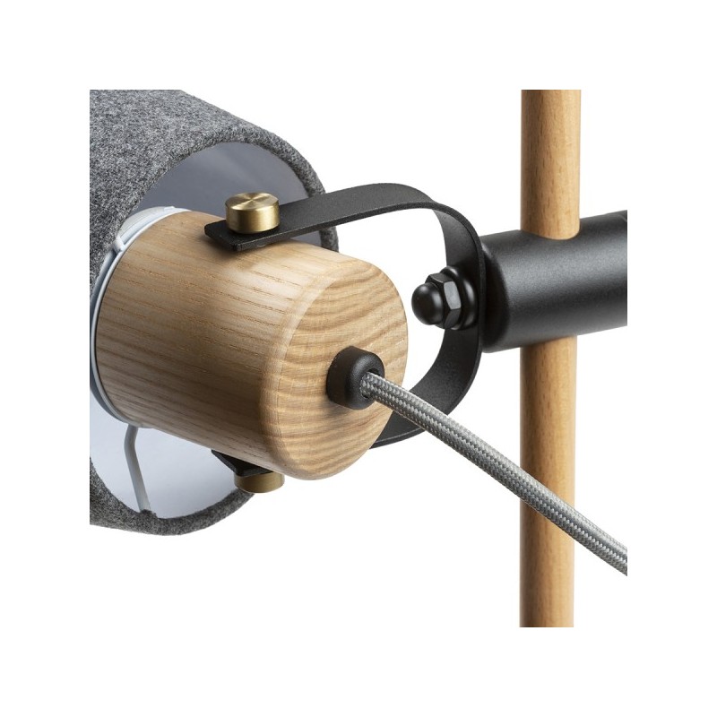 RENDL CHOUPETTE nástenná posuvná čiernosivá textil/drevo 230V E27 15W R13649