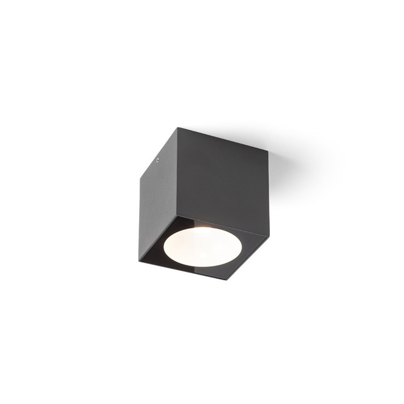 RENDL SENZA SQ stropná antracitová číre sklo 230V LED 6W IP65 3000K R13625