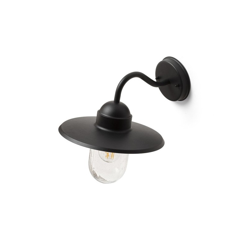 RENDL BEACON nástenná čierna štrukúrované sklo 230V E27 60W IP44 R13614