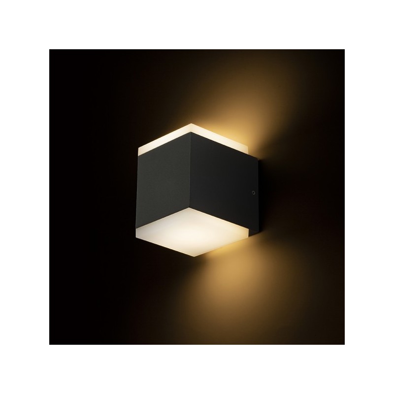 RENDL TIRAS II nástenná antracitová mliečny akrylát 230V LED 2x6W IP54  3000K R13569