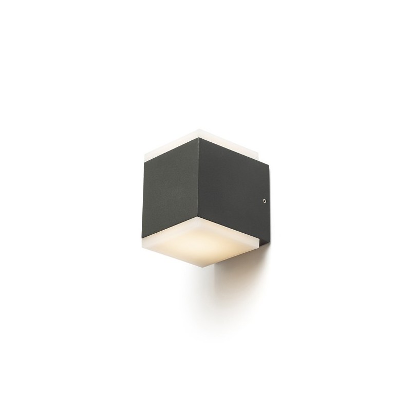 RENDL TIRAS II nástenná antracitová mliečny akrylát 230V LED 2x6W IP54  3000K R13569