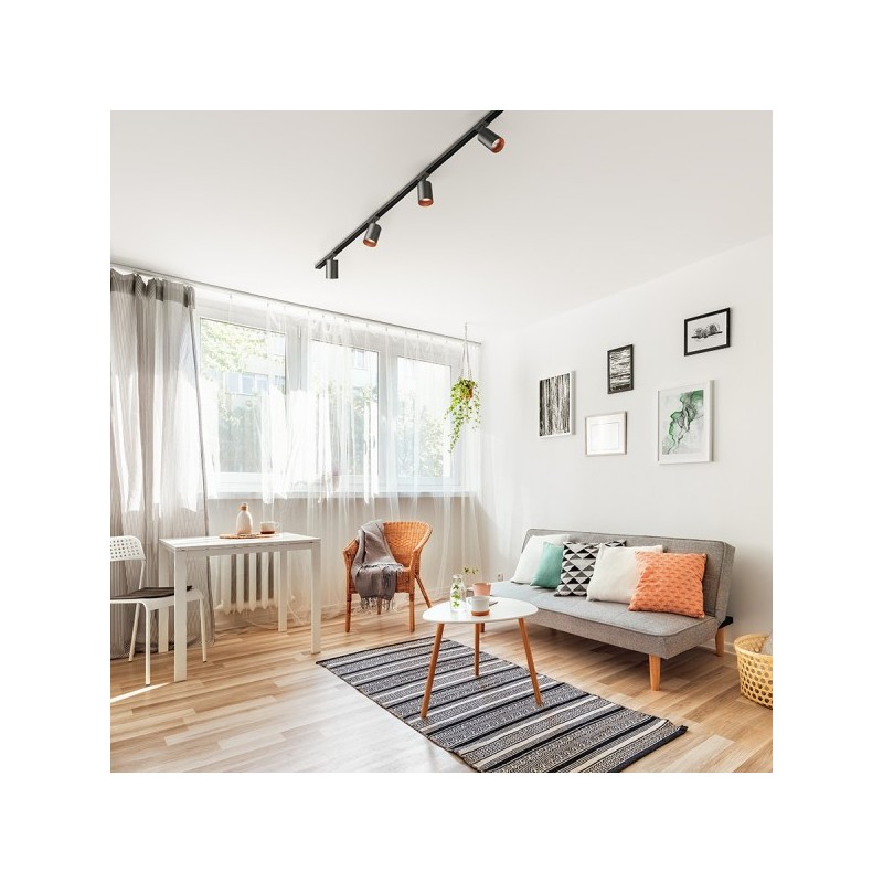 RENDL CONNOR pre jednookr. lištu čierna/zlatá 230V LED GU10 10W R13498