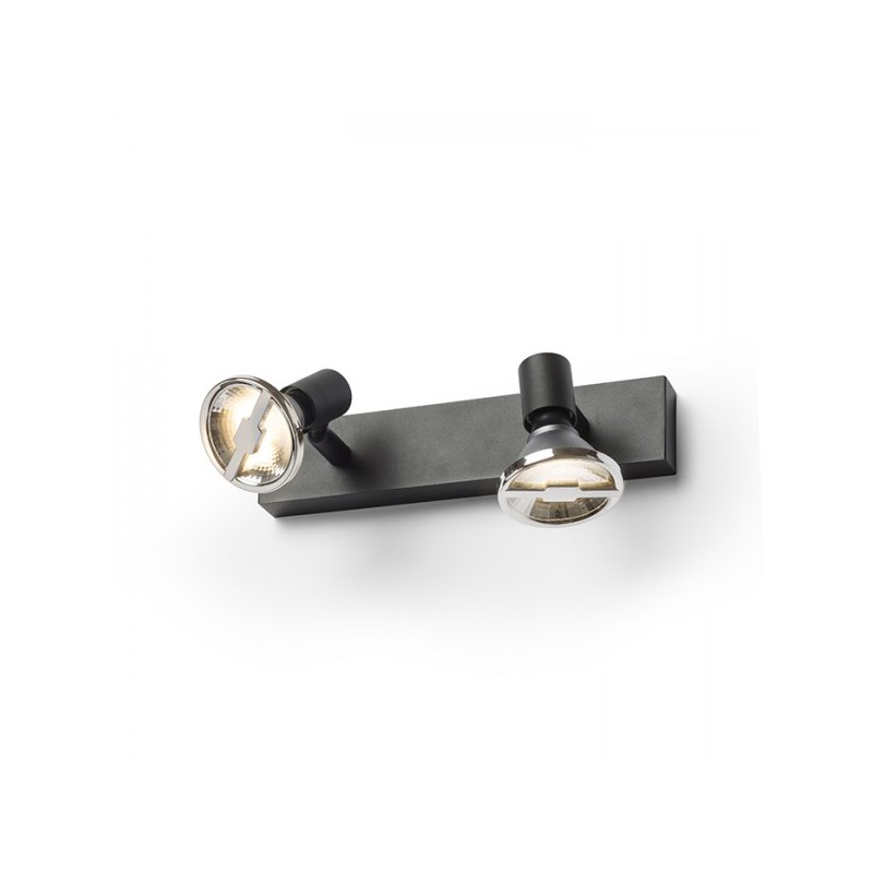 RENDL TRICA II nástenná čierna  230V GU10 2x25W R13374