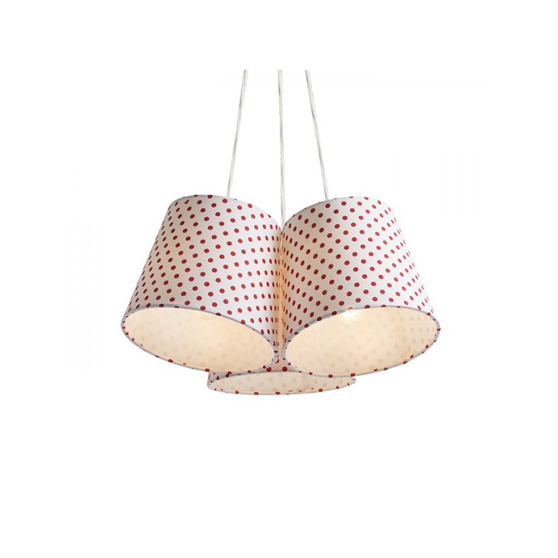 RENDL NANCY III závesná biela/červená  230V E14 3x11W R13345