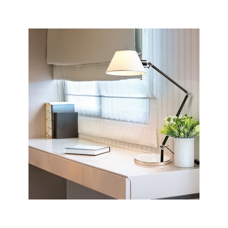 RENDL MONTANA stolná biela/čierna chróm 230V E27 28W R13283