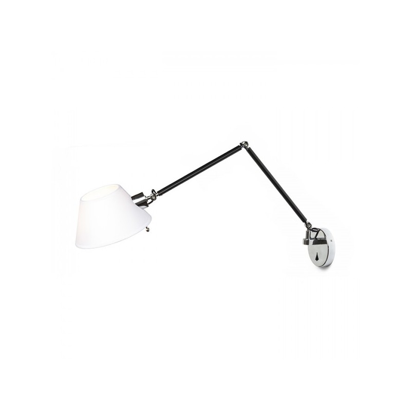 RENDL MONTANA nástenná biela/čierna chróm 230V E27 28W R13282