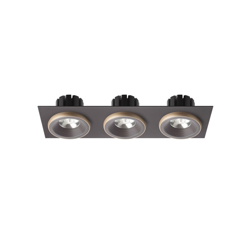 RENDL SHARM SQ III zápustné svietidlo hnedá/perlová zlatá 230V LED 3x10W 24° 3000K R13262