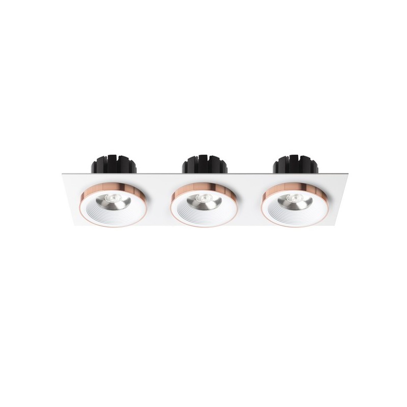 RENDL SHARM SQ III zápustné svietidlo biela meď 230V LED 3x10W 24° 3000K R13260