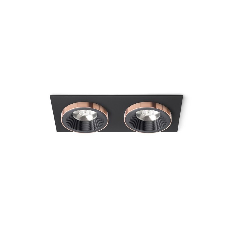 RENDL SHARM SQ II zápustné svietidlo čierna/čierna meď 230V LED 2x10W 24° 3000K R13259