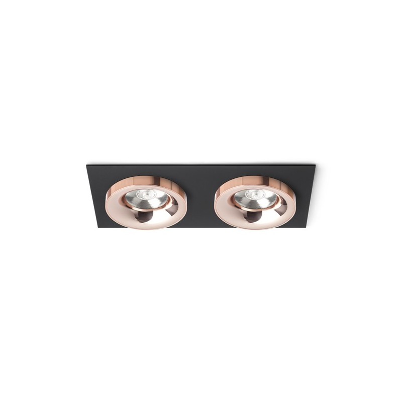 RENDL SHARM SQ II zápustné svietidlo čierna meď/meď 230V LED 2x10W 24° 3000K R13258