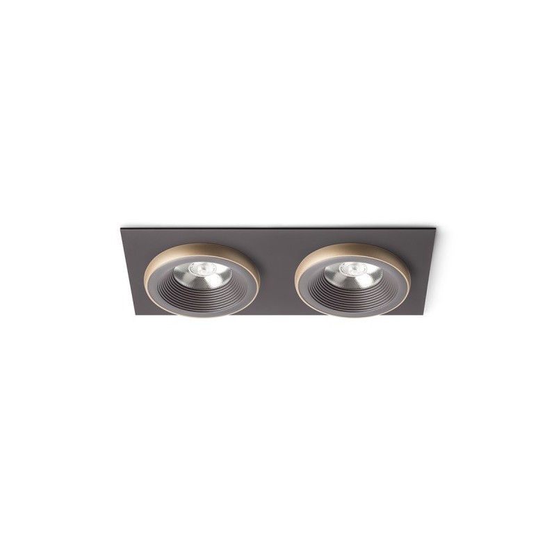 RENDL SHARM SQ II zápustné svietidlo hnedá/perlová zlatá 230V LED 2x10W 24° 3000K R13257